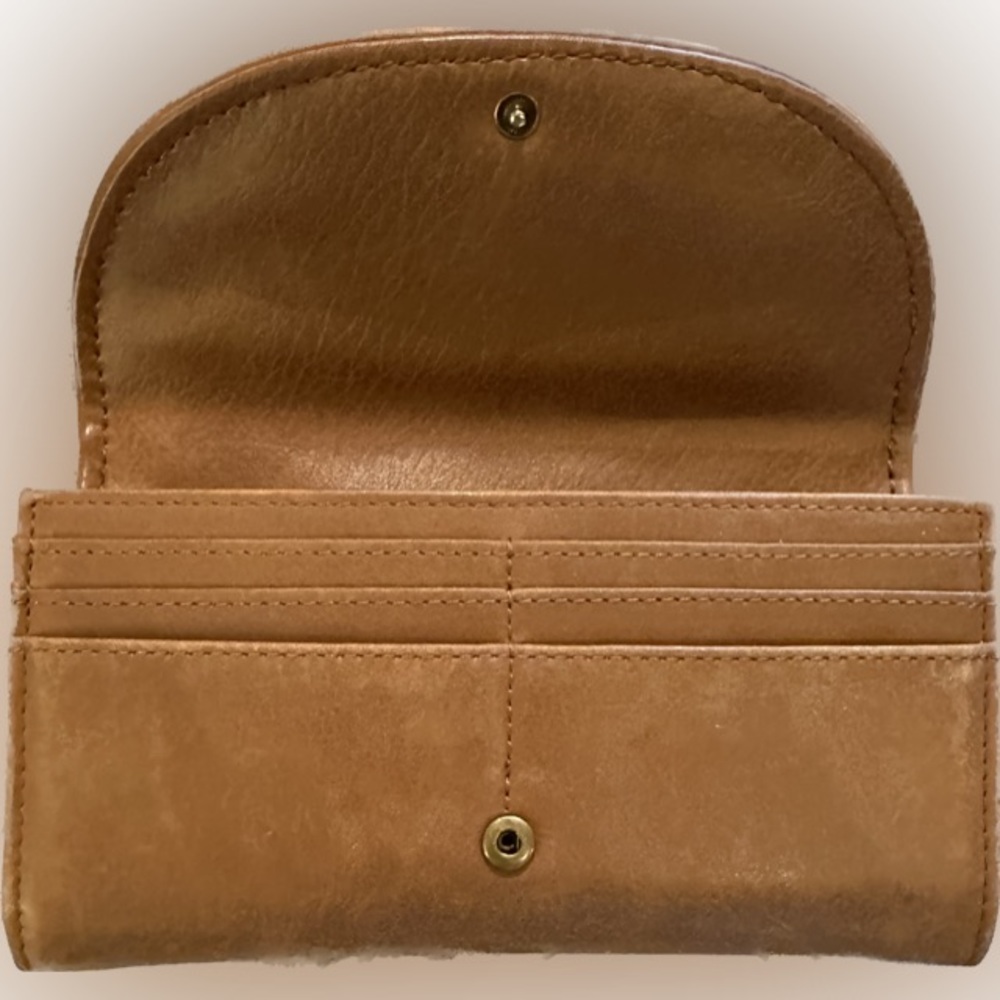 The Sak embossed camel leather wallet w button closure - Picture 2 of 6